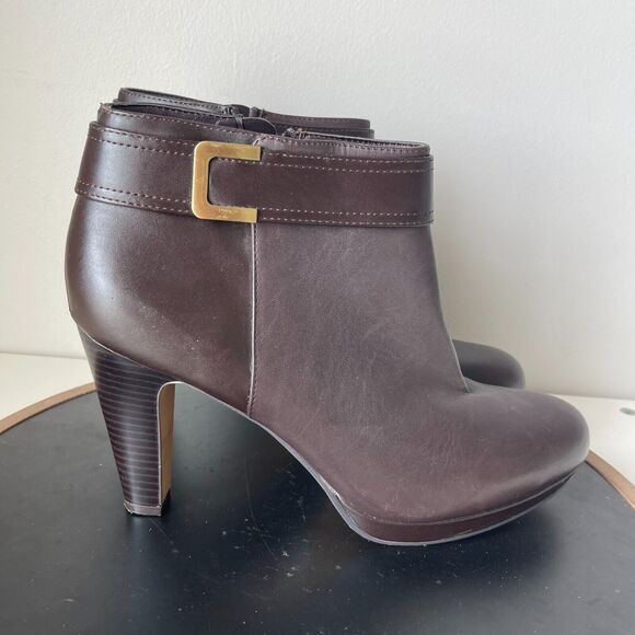 Giani Bernini Shoes - Giani Bernini Boots Women Sz 11 M Brown Leather Platform Ankle Fashion Booties